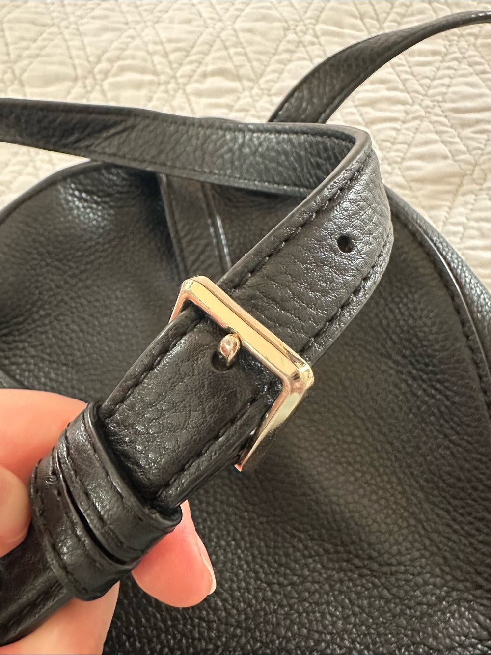 kate spade Black Pebbled Leather Mini Backpack with Front Pocket - Picture 5 of 6